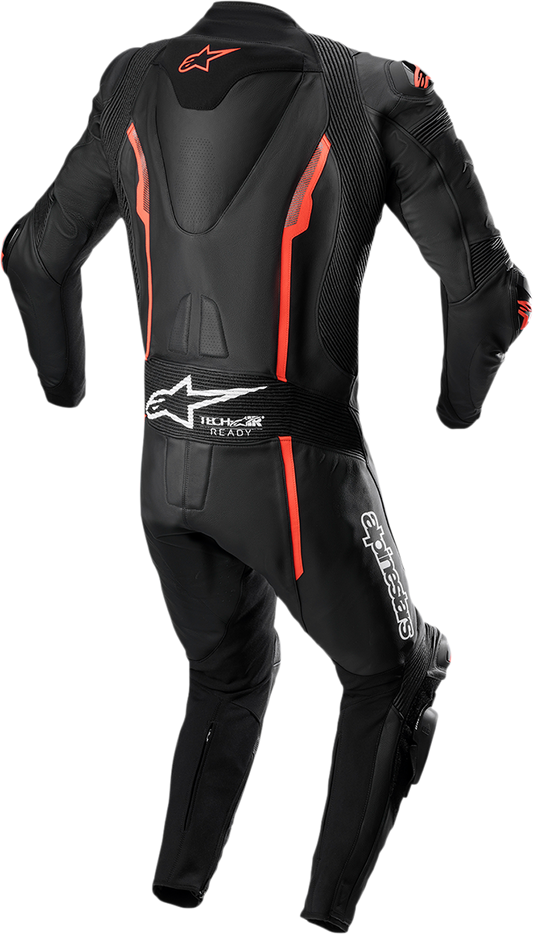 Alpinestars Missile v2 1-Piece Leather Suit - Black/Red Fluo US 50 / EU 60 (Part Number 3150122-1030-60)