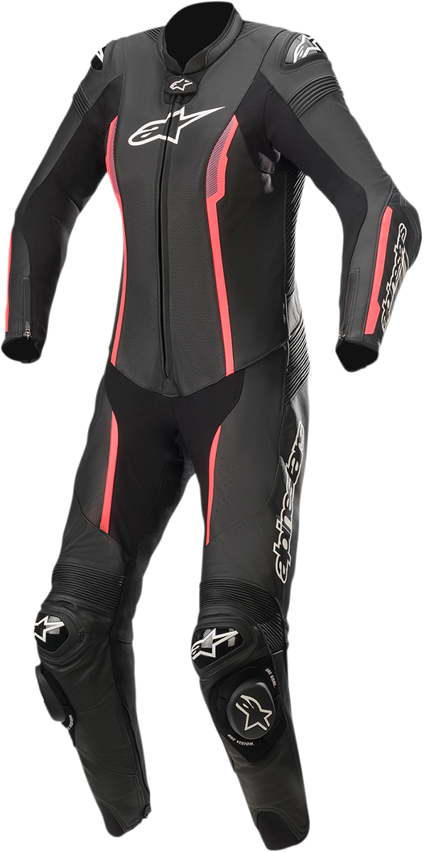 Alpinestars Stella Missile v2 Women’s 1-Piece Leather Race Suit - Black/Pink, US 14 / EU 50, Part Number 3180122-1838-50