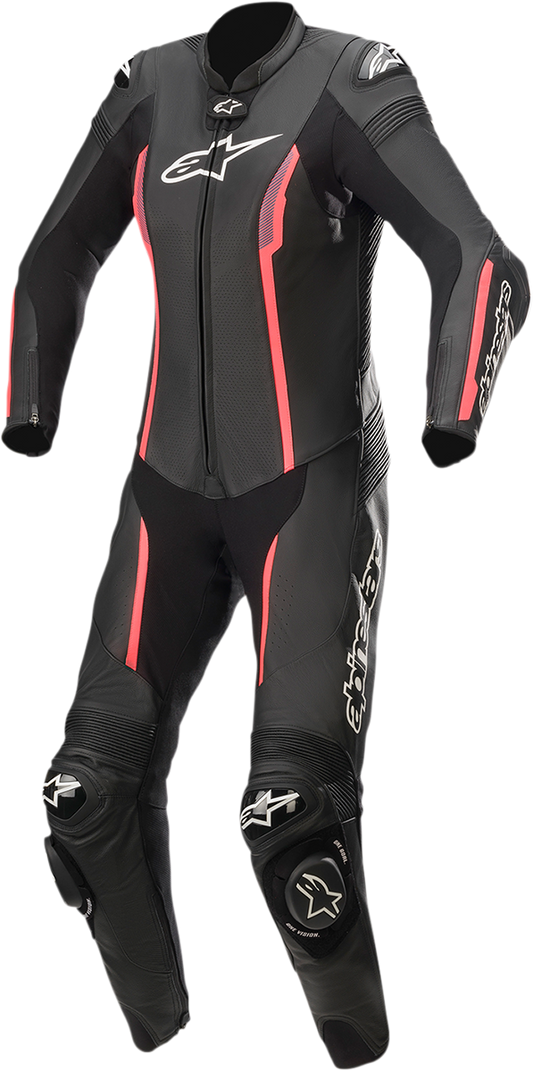 Alpinestars Stella Missile v2 Women’s 1-Piece Leather Race Suit - Black/Pink, US 14 / EU 50, Part Number 3180122-1838-50