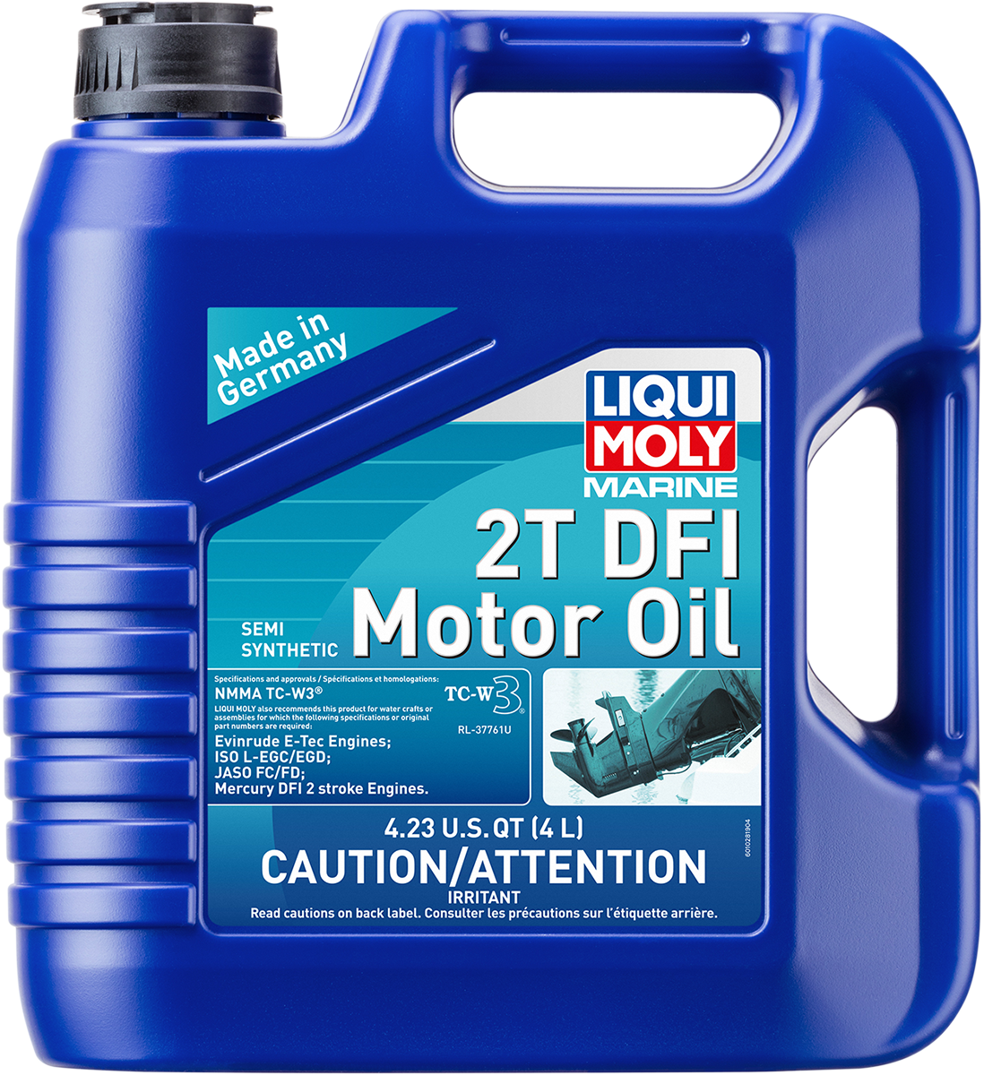 LIQUI MOLY Marine 2T DFI Motor Oil - 4 Liter (Part #20518) for High-Performance 2-Stroke Marine Engines