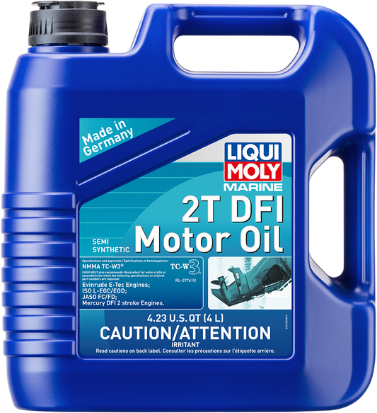 LIQUI MOLY Marine 2T DFI Motor Oil - 4 Liter (Part #20518) for High-Performance 2-Stroke Marine Engines