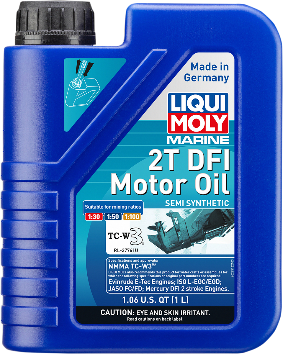 LIQUI MOLY Marine 2T DFI Motor Oil - 1 Liter, Part Number 22516