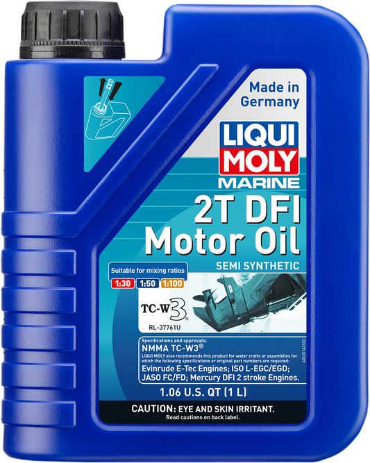 LIQUI MOLY Marine 2T DFI Motor Oil - 1 Liter, Part Number 22516