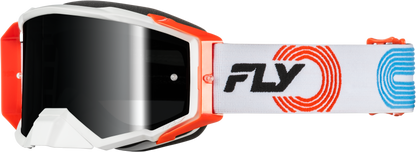 Fly Racing Zone Elite Goggle Grey/Red/Blue with Black Mirror and Smoke Lens