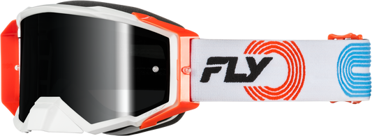 Fly Racing Zone Elite Goggle Grey/Red/Blue with Black Mirror and Smoke Lens