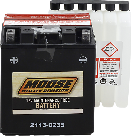 MOOSE OFFROAD AGM Battery YTX14AH-BS MTX14AH-BS - Heavy-Duty 12V Maintenance-Free Power Solution