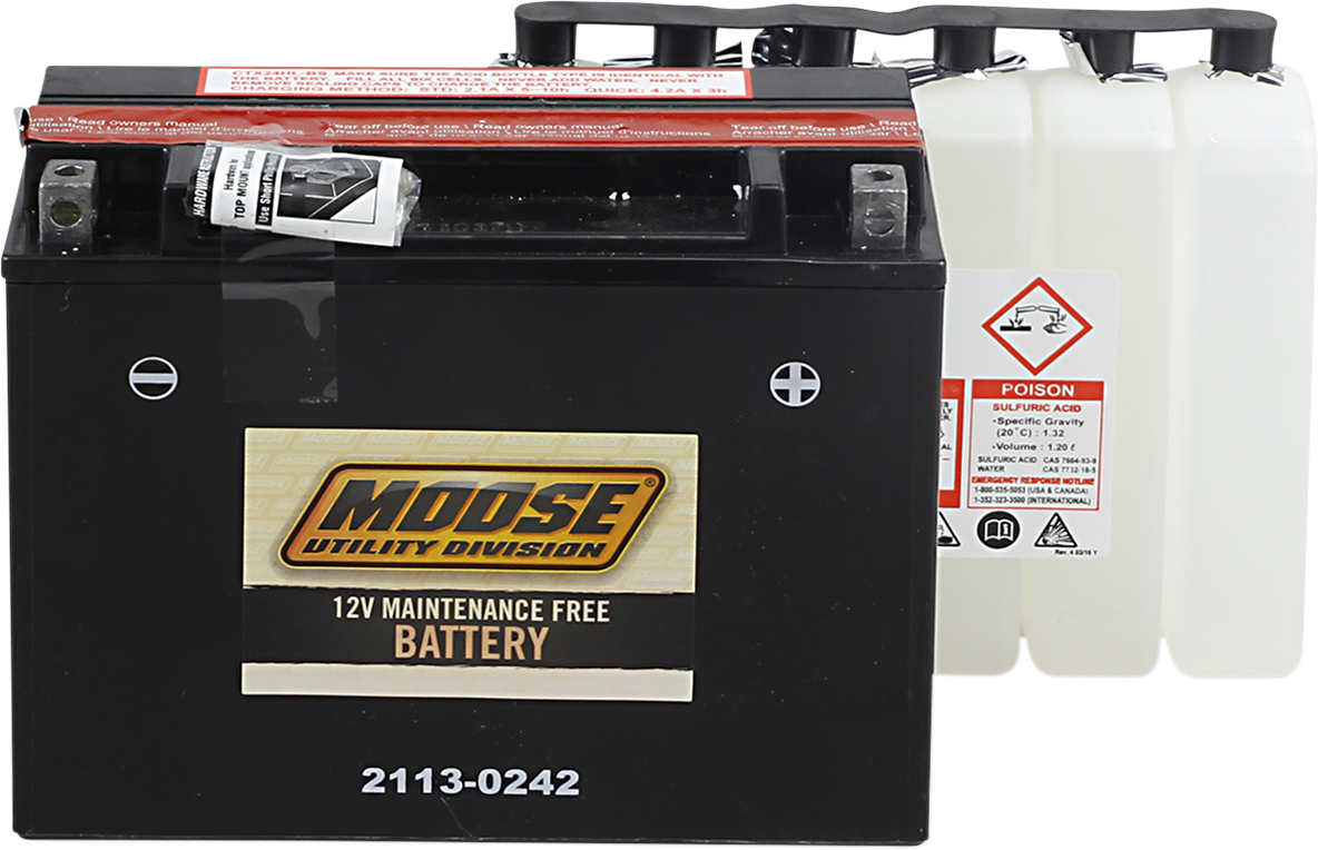 MOOSE OFFROAD AGM Battery YTX24HL-BS (Part Number MTX24HL-BS)