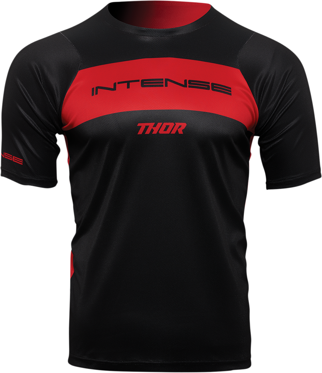 THOR Intense Assist Dart Short-Sleeve MTB Jersey - Black/Red, Size XL (Part Number 5120-0154)