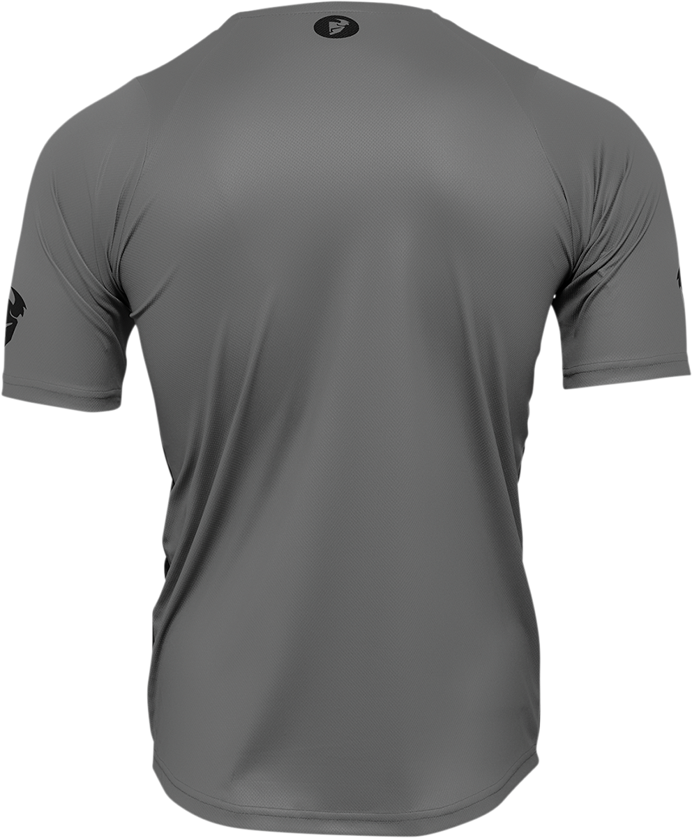 THOR Assist React Short-Sleeve Jersey - Gray/Purple, XS - MTB & e-MTB Performance