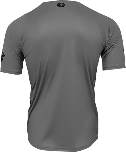THOR Assist React Short-Sleeve Jersey - Gray/Purple, XS - MTB & e-MTB Performance