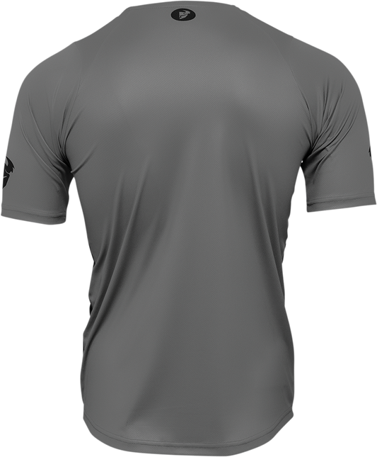 THOR Assist React Short-Sleeve Jersey - Gray/Purple, XS - MTB & e-MTB Performance