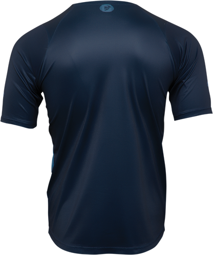 THOR Assist React Short-Sleeve Jersey - Midnight/Teal - XS, Part Number 5120-0180