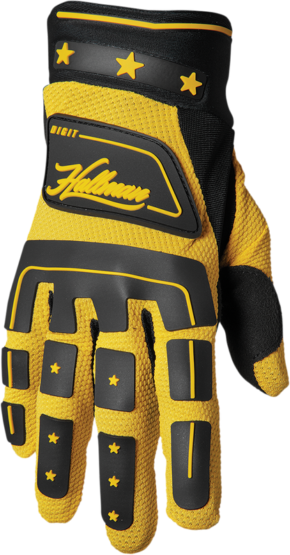 THOR Hallman Digit Gloves - Black/Yellow, Size XS - Part 3330-6776