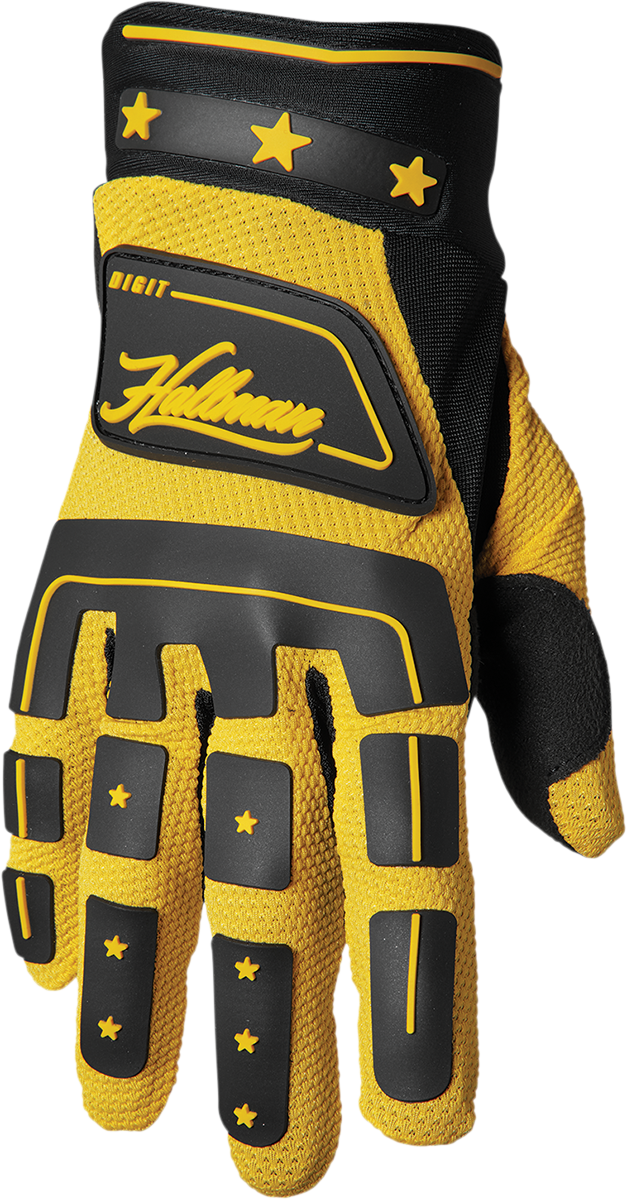 THOR Hallman Digit Gloves Black/Yellow - Small (Part Number 3330-6777)