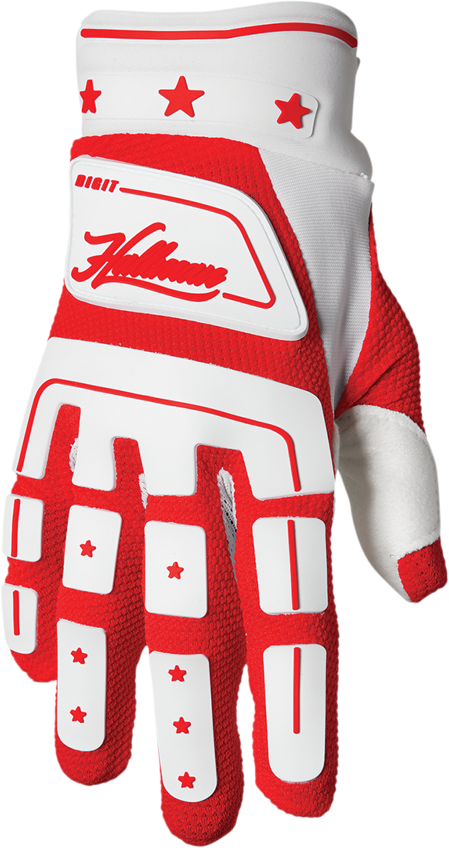THOR Hallman Digit Gloves - White/Red, Medium, Part Number 3330-6784
