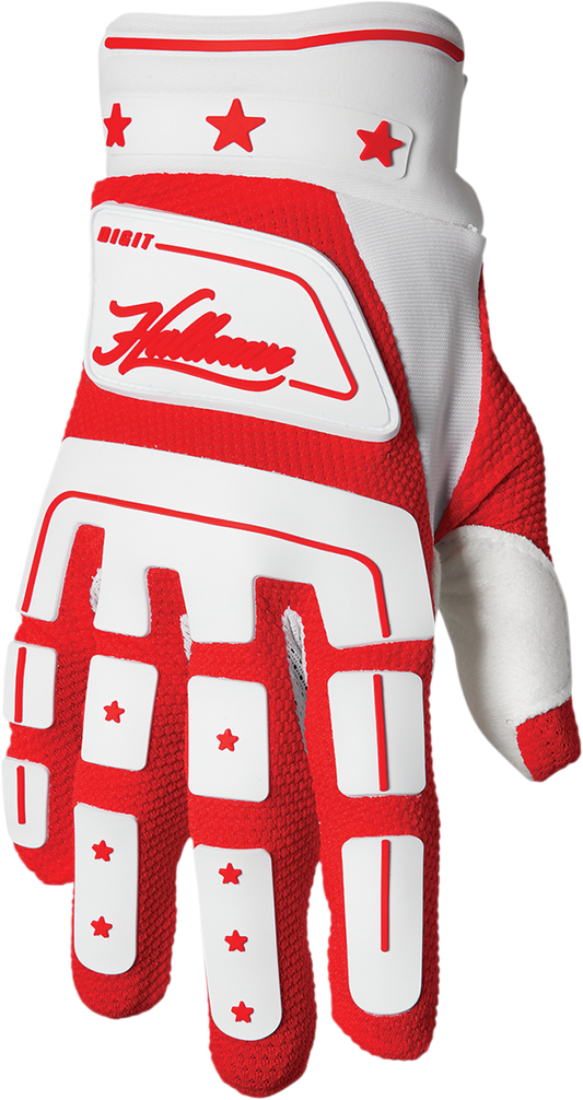 THOR Hallman Digit Gloves - White/Red, Medium, Part Number 3330-6784