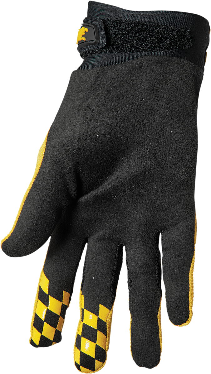THOR Hallman Digit Gloves - Black/Yellow, Size XS - Part 3330-6776