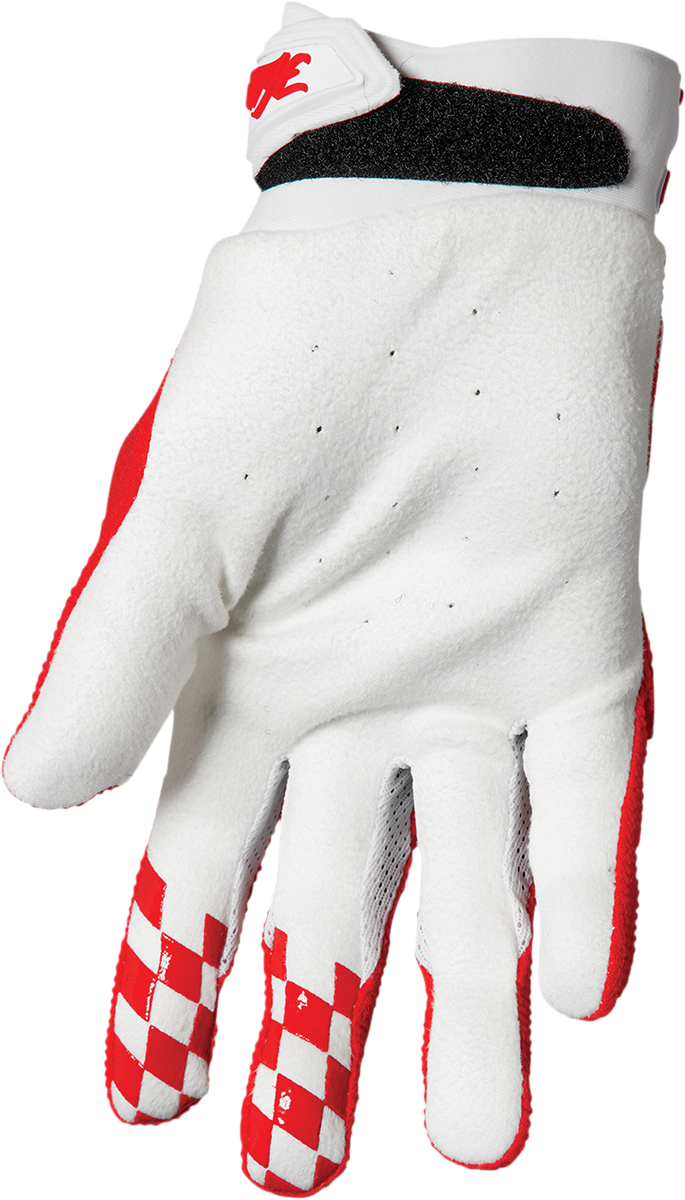 THOR Hallman Digit Gloves - White/Red, Medium, Part Number 3330-6784