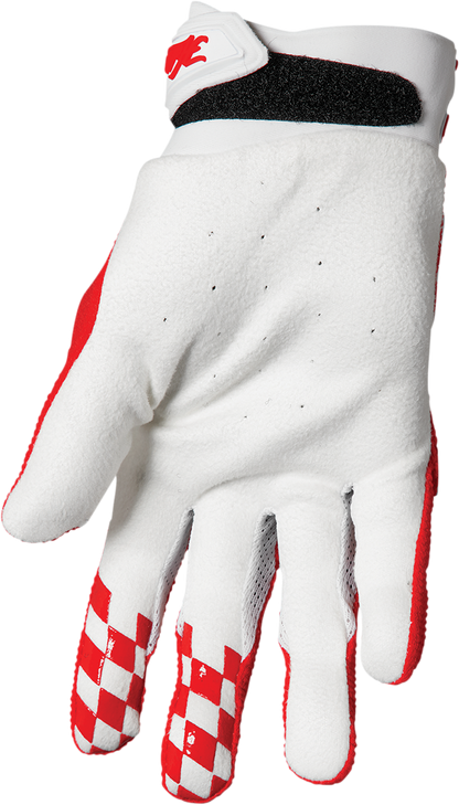 THOR Hallman Digit Gloves - White/Red, Medium, Part Number 3330-6784