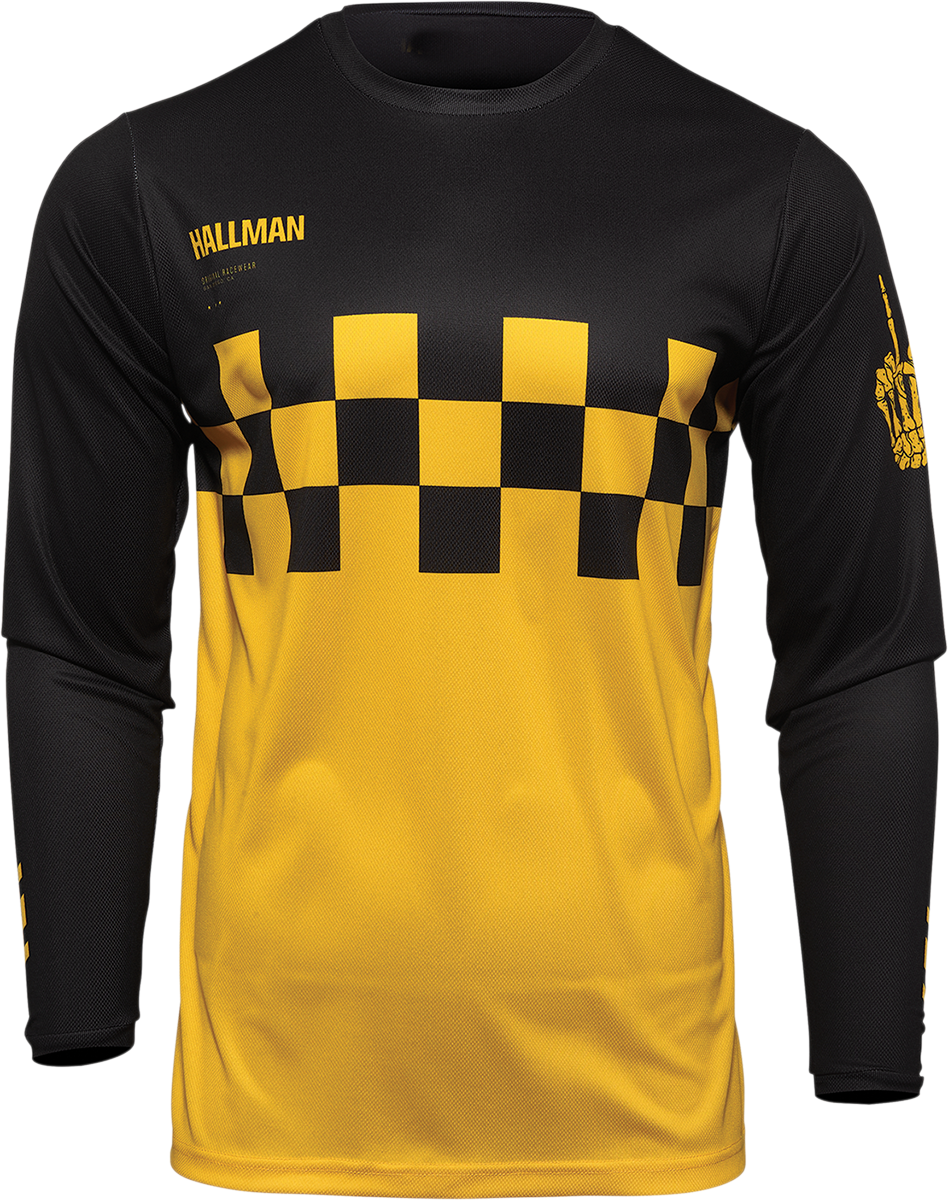 THOR Hallman Differ Cheq Jersey - Yellow/Black, Small - Part Number 2910-6587