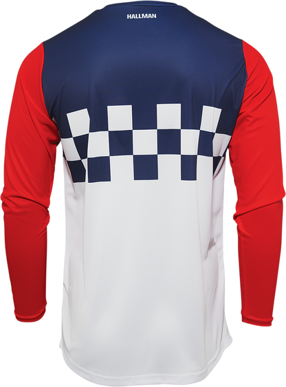 THOR Hallman Differ Cheq Jersey - White/Red/Blue - Medium (Part Number 2910-6578)