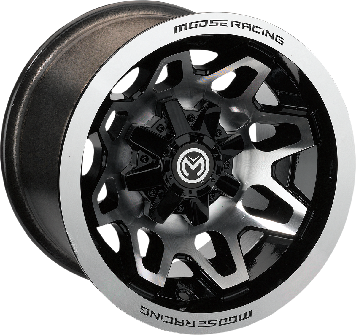 Moose Offroad 416M127156GBMF4 Machined Black 12x7 Wheel for 4x156 Bolt Pattern