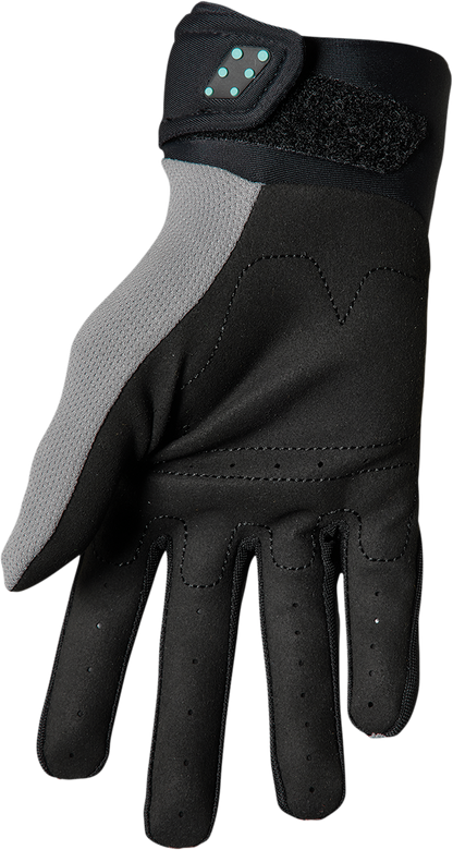 THOR Spectrum Gloves 2XL by THOR - Gray, Black & Mint, Part No. 3330-6830