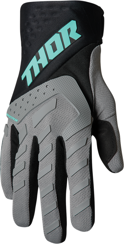THOR Spectrum Gloves Small Gray/Black/Mint - Part Number 3330-6826