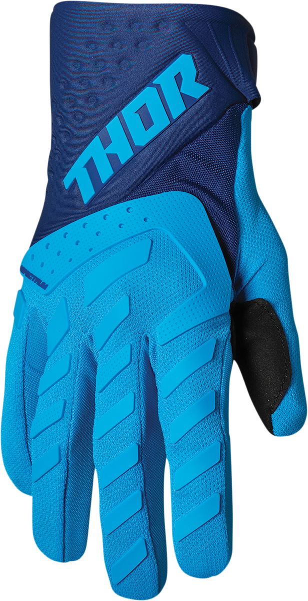 THOR Spectrum Gloves Small Blue/Navy Part 3330-6832 – Durable Motorcycle Riding Gloves with Touchscreen Compatibility