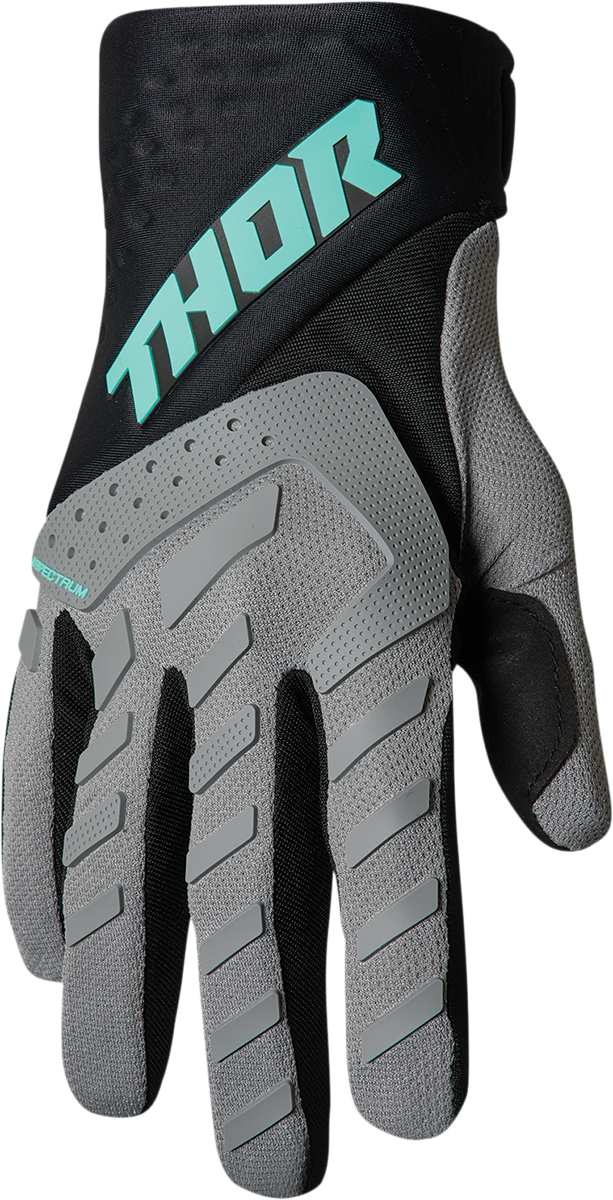 THOR Youth Spectrum Gloves - Gray/Black/Mint, Size XS - Part 3332-1598