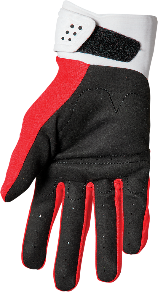 THOR Youth Spectrum Gloves - Red/White, Part Number 3332-1610