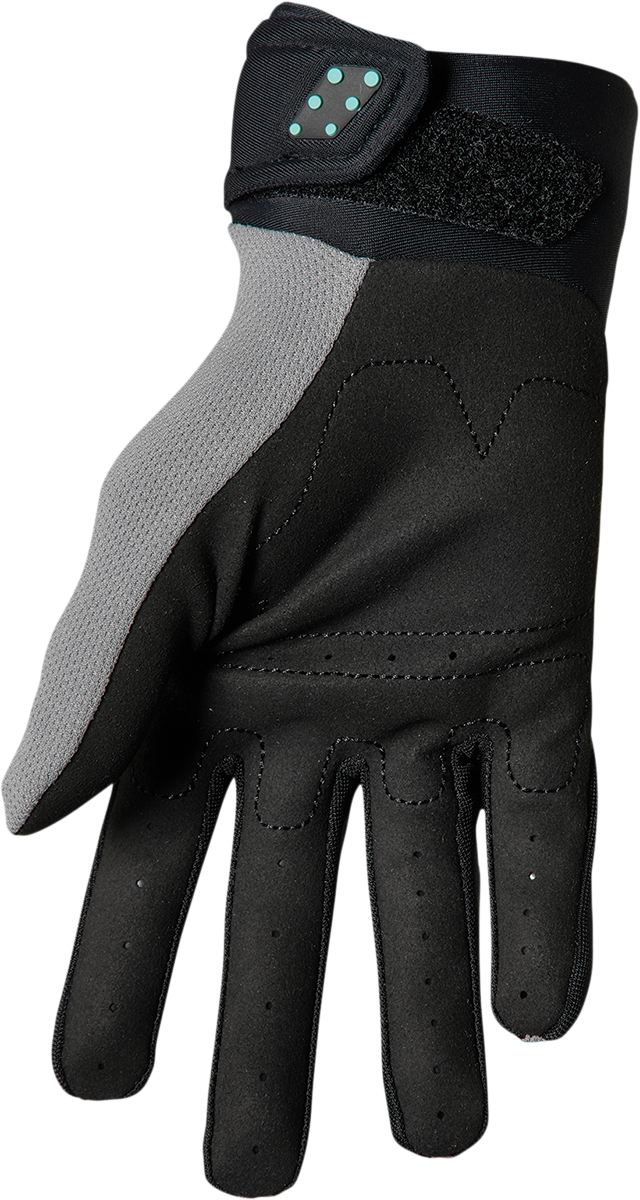 THOR Spectrum Gloves - Gray/Black/Mint - Medium (Part Number 3330-6827)