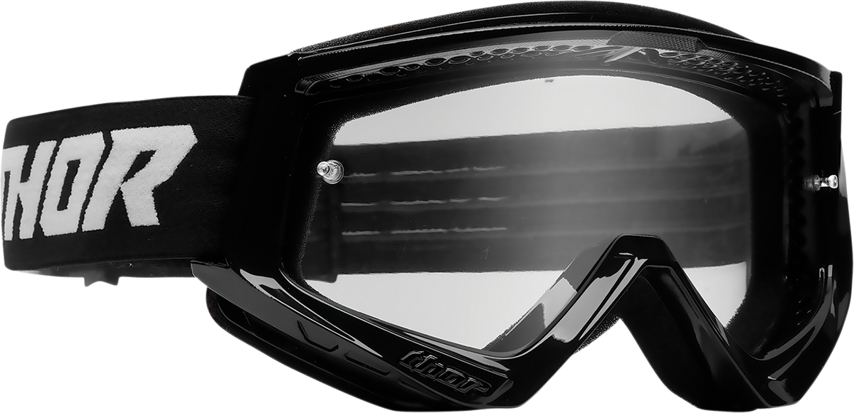 THOR Combat Goggle Racer Black/White with Clear Lens - Part 2601-2701
