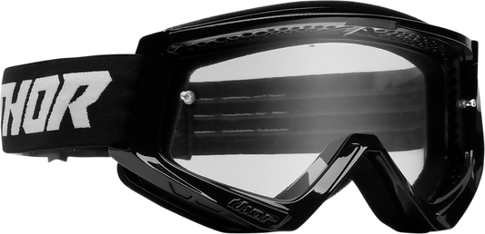 THOR Combat Goggle Racer Black/White with Clear Lens - Part 2601-2701
