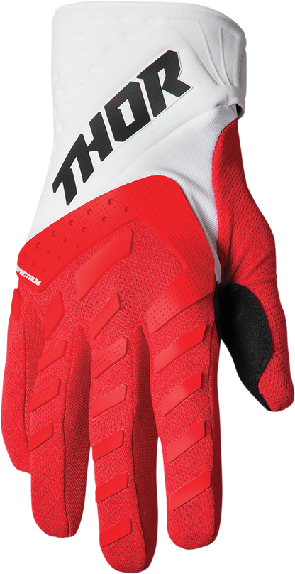THOR Spectrum Medium Gloves - Red/White with Touch Screen Compatibility and Enhanced Durability
