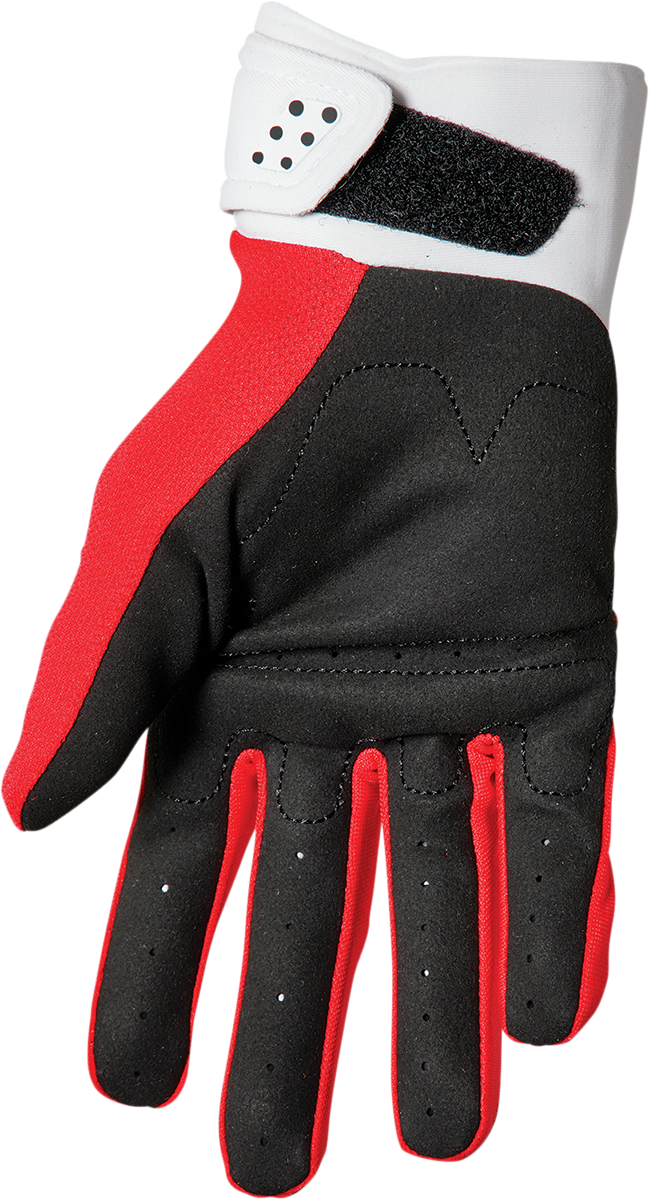 THOR Spectrum Medium Gloves - Red/White with Touch Screen Compatibility and Enhanced Durability