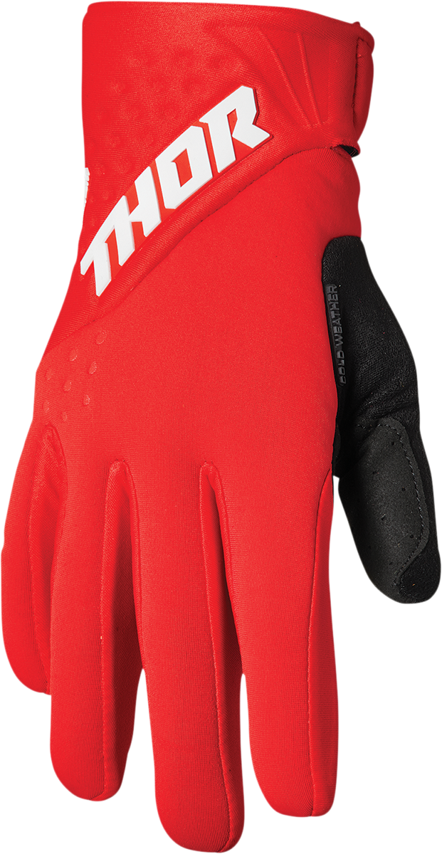 THOR Spectrum Cold Weather Gloves - Red/White, Medium (Part No. 3330-6760)