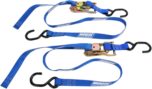 Moose Offroad 3920-0299 1-Inch Blue Ratchet Tie-Down with Heavy-Duty Hooks