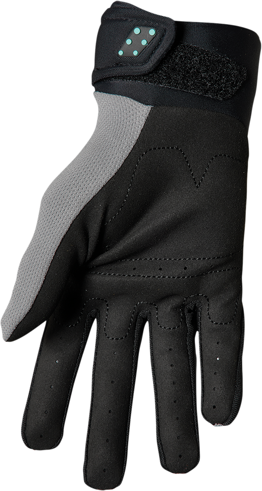 THOR Youth Spectrum Gloves 3332-1597 - Gray, Black & Mint, 2XS
