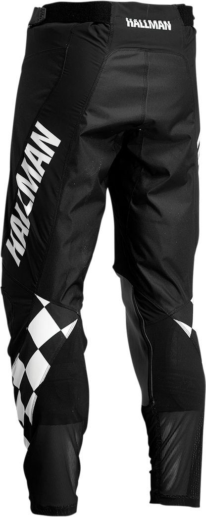 THOR Hallman Differ Cheq Pants – Black/White, US 36, Part No. 2901-9520
