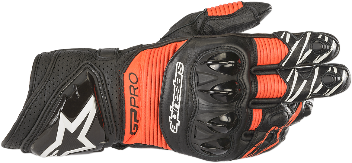 Alpinestars GP Pro RS3 Gloves Black/Fluo Red Small - Superior Racing Performance and Comfort