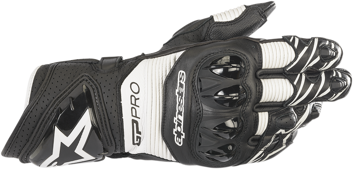 Alpinestars GP Pro RS3 Gloves - Black and White, Size XL (Part #3556922-12-XL)