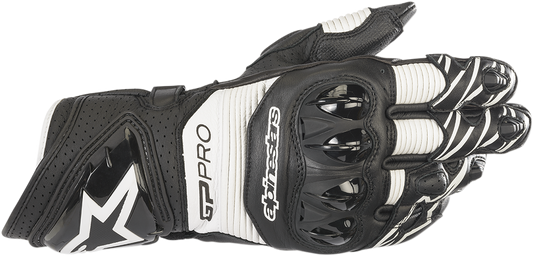 Alpinestars GP Pro RS3 Gloves 2XL - Black and White, Advanced Motorcycle Hand Protection