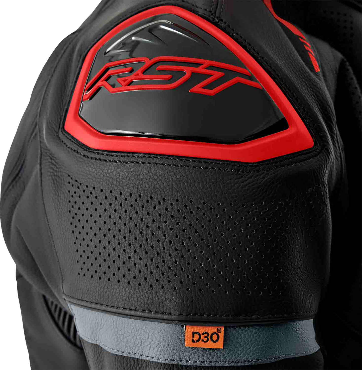 RST S1 D3o Leather Jacket Black, Gray & Red XL – Stylish Motorcycle Gear