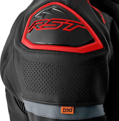 RST S1 D3o Leather Jacket Black, Gray & Red XL – Stylish Motorcycle Gear
