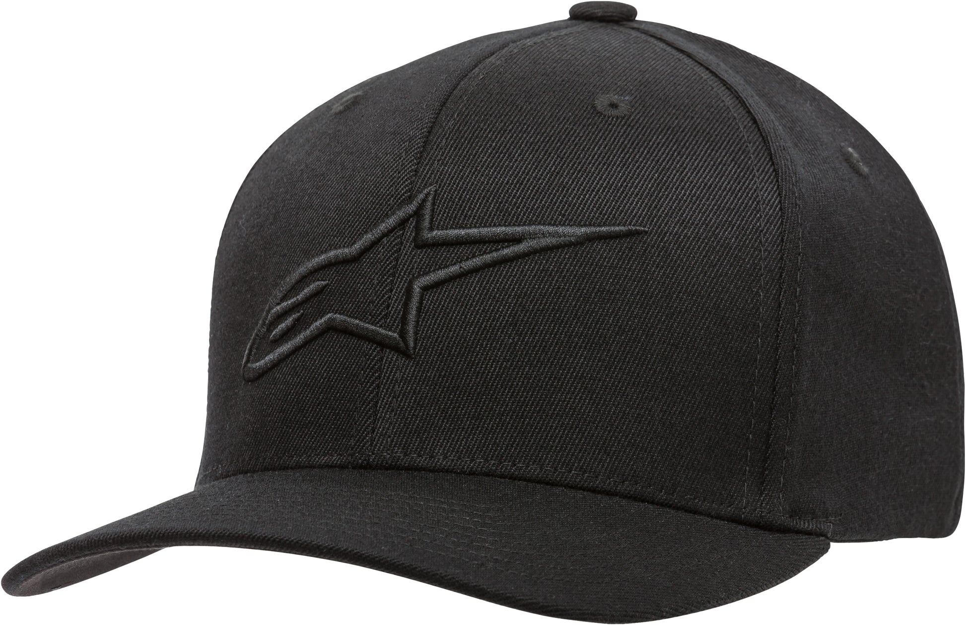 Alpinestars Ageless Curve Hat Black/Black Large/X-Large with Flex Back and Embroidered Logo