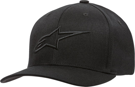 Alpinestars Ageless Curve Hat Black/Black Large/X-Large with Flex Back and Embroidered Logo