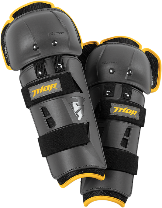 THOR Sector GP Knee Guards - Charcoal and Yellow, Part Number 2704-0429