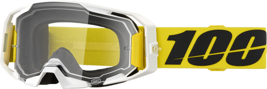 100 Percent Armatic Goggle with Valera Clear Lens – High-Impact MX Goggles with Quick-Release System