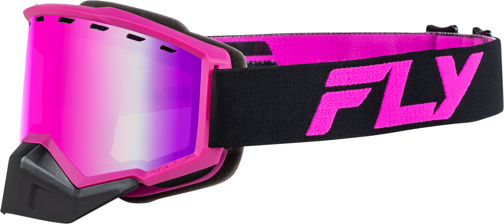 Fly Racing Focus Snow Goggle Black/Pink with Pink Mirror and Rose Lens – Part Number FLB-24F9